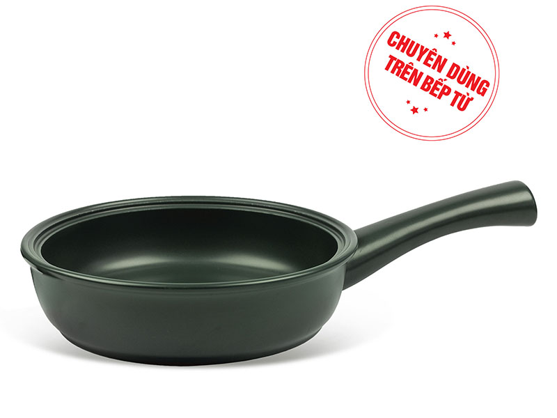 Chảo dưỡng sinh có tay cầm 20cm (bếp từ) - HealthyCook - Xanh rêu