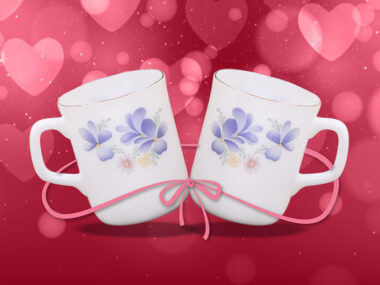 Bộ Đôi Cốc Thủy Tinh Ngọc Hoa Màu Xanh