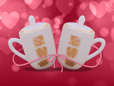 Cốc Thủy Tinh Ngọc Có Nắp Hoa Mùa Thu