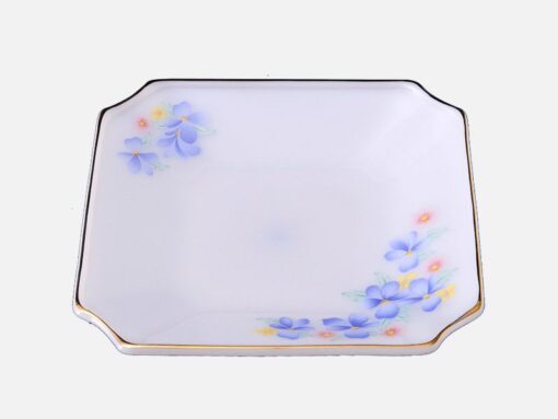 a Vuong 9 hoa tiet Hoa mau xanh 210k Mekoong Đĩa vuông bằng thủy tinh Opal MP-USA Home Set 9.25" - 460
