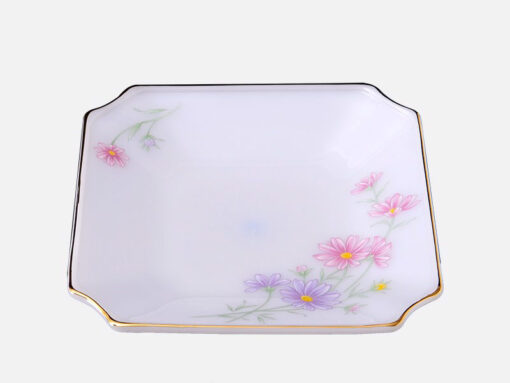 a Vuông 8 họa tiết Hoa màu hồng 210k Mekoong Đĩa vuông bằng thủy tinh Opal MP-USA Home Set 8.25" - 450