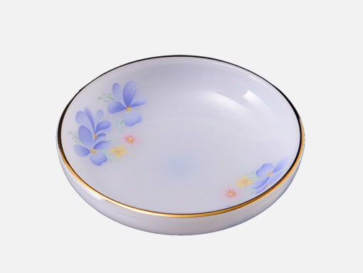 a tương 9 họa tiết Hoa màu xanh 40k Mekoong Đĩa tương bằng thủy tinh Opal MP-USA Home Set 3.75" -720