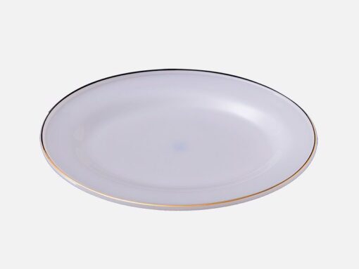 a xoài to họa tiết Hoa màu trắng 220k Mekoong Đĩa oval bằng thủy tinh Opal MP-USA Home Set 12.5" -960