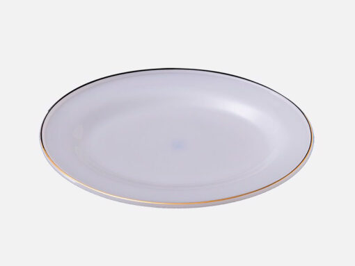 a xoài đại họa tiết Hoa màu trắng 275k Mekoong Đĩa oval bằng thủy tinh Opal MP-USA Home Set 13.5" - 970
