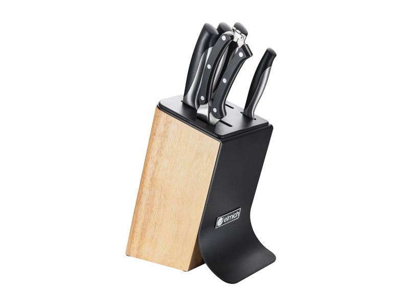 Bộ dao inox Elmich 6 món EL3801 4 dao 1 kéo 1 giá để dao