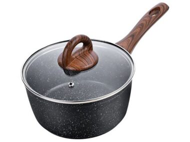 Chảo Nhôm Sâu Lòng Chống Dính Baum Marble 1 Tay Cầm Lock&Lock - 18cm