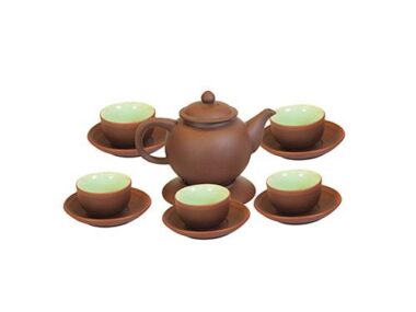 Bộ trà Tử Sa Bát Tràng quả hồng chỉ đỏ