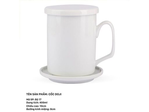 CỐC DỌI NẮP GIA 55KCÁI Cốc sứ Doji 400ml + Nắp