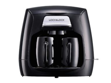 Máy pha café hiệu L&L - 1 máy và 2 cốc sứ 0.3L-Màu đen - ELCM-202