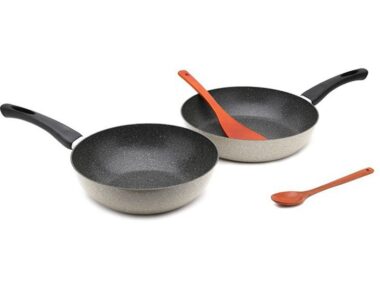 Bộ 2 Chảo Cookplus Hard & Light và Sạn- Muỗng Rose Wood - LHB9265S4