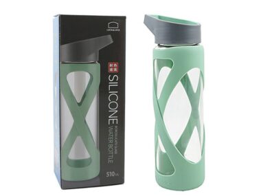 Bình nước thủy tinh chịu nhiệt L&L X band có vỏ bọc silicon 510ml - LLG931