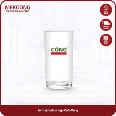 Ly thủy tinh in logo Cafe Cộng