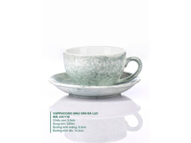 Ly Cappuccino Sứ Màu Vân Đá Lục 220ml