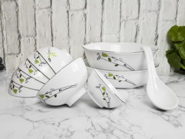 Bộ Bàn Ăn Cỏ May Mắn CK010 sứ CK