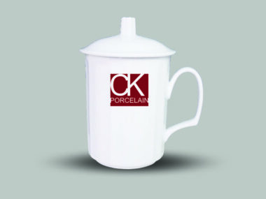 Ly sứ in Logo Có Nắp D2.4BL sứ CK