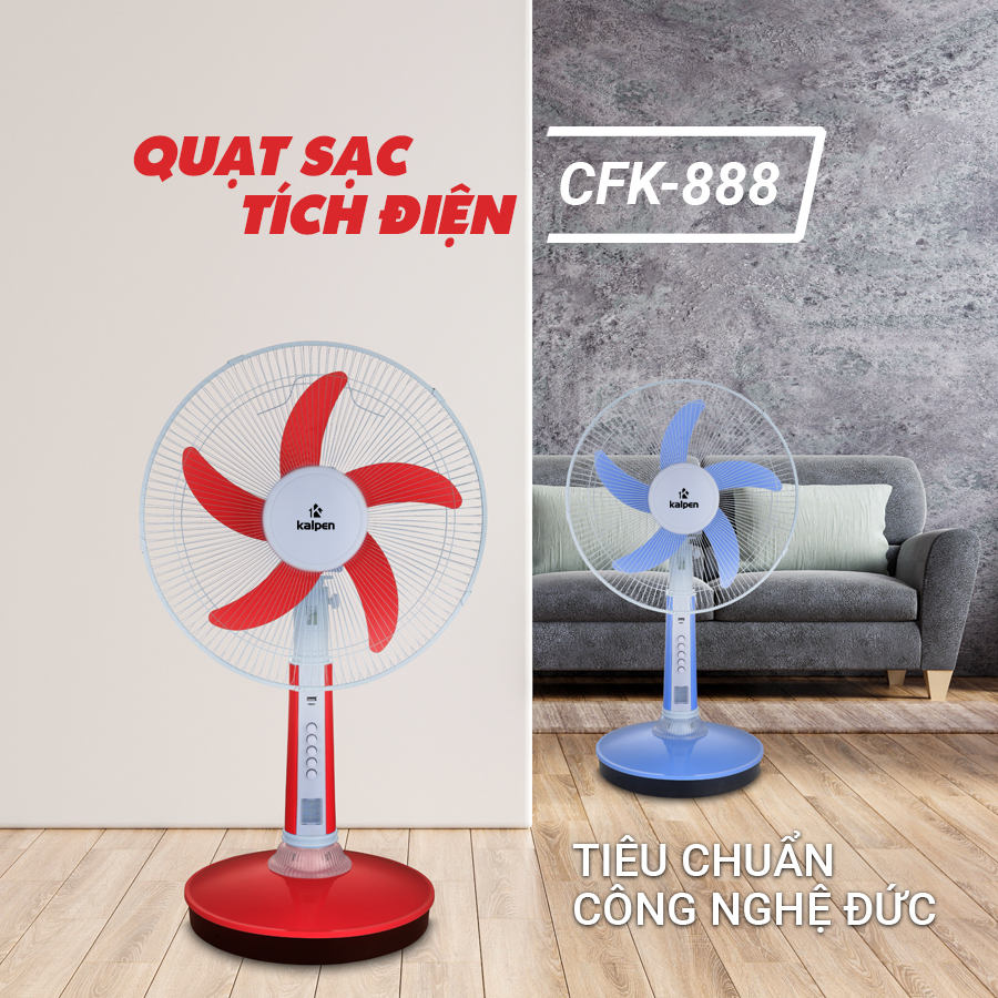 Quat Sac Tich Dien Kalpen CFK 888 Quạt Sạc Tích Điện Kalpen CFK-888