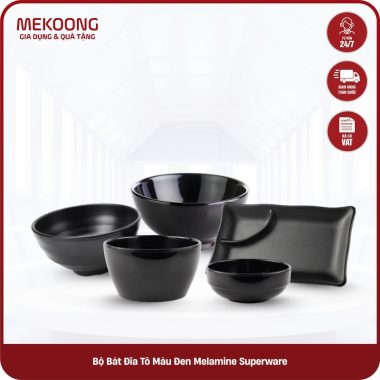Bộ Bát Đĩa Tô Màu Đen
