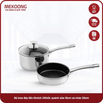 Bộ inox đáy liền Elmich 2104OL quánh size 16cm và chảo 20cm