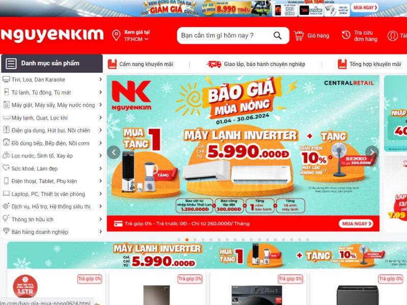 Mua hàng online tiện lợi với nhiều phương thức thanh toán tại đồ gia dụng Nguyễn Kim