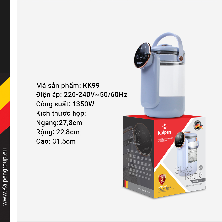 Bình Thuỷ Điện Siêu Tốc Kalpen KK99 2.5L