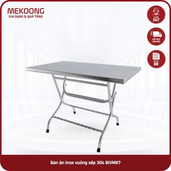Bàn ăn inox vuông xếp 304 BIVMK7