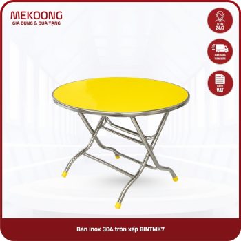 Bàn inox 304 tròn xếp BINTMK7