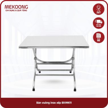 Bàn vuông inox xếp BIVMK11