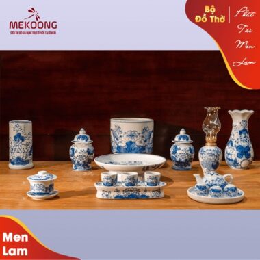 Bộ Đồ Thờ Men Lam Phát Tài