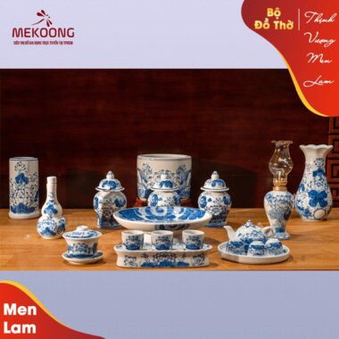 Bộ Đồ Thờ Men Lam Thịnh Vượng