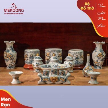 Bộ Đồ Thờ Men Rạn Vạn Lộc