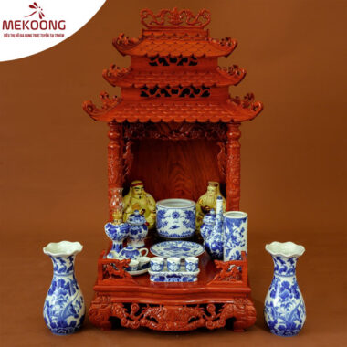 Bộ Đồ Thờ Ông Địa Men Lam Bát Tràng Đại Lộc 13 