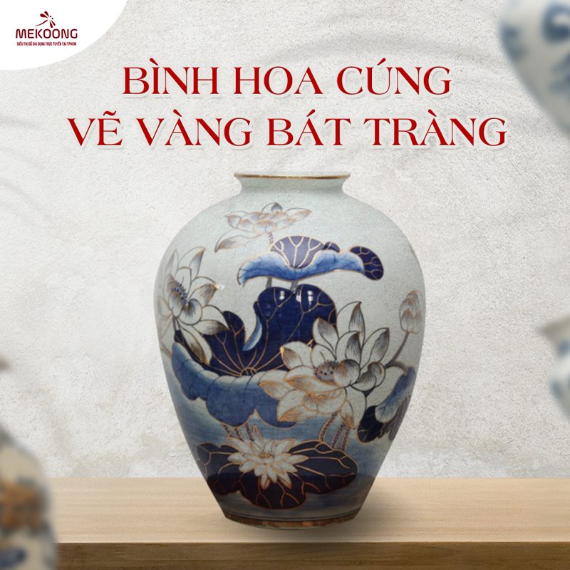 Bình hoa cúng Vẽ vàng