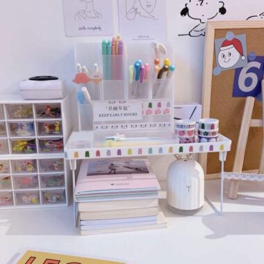 Kệ Nhựa Mini 2 Tầng Mini Đựng Đồ Đa Năng Siêu Xinh, Kệ Đựng Đồ Hàn Quốc Dễ Thương MK