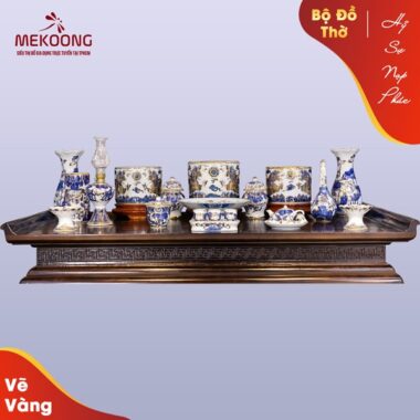 Bộ Đồ Thờ Vẽ Vàng Cao Cấp Tài Lộc Quý Tử