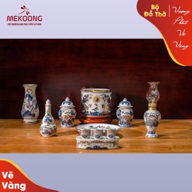 Bộ Đồ Thờ Vẽ Vàng Vượng Phát