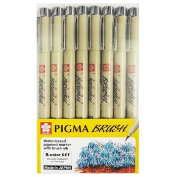 Bút Cọ Màu Pigma Brush Sakura (8 Màu) giá rẻ