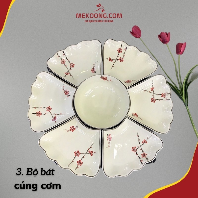 3/ Bộ bát cúng cơm 