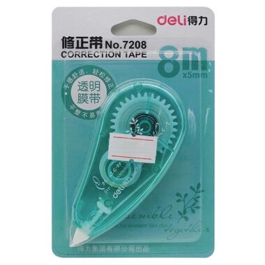 Xóa Kéo 5 mm x 8 m - Deli 7208 - Màu Xanh