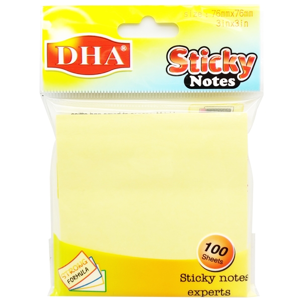 Giấy Note 76 x 76 mm – DHA DH-9803 – Màu Vàng (100 Tờ)