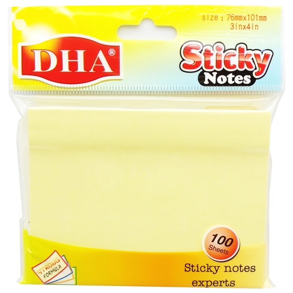 Giấy Note 101 x 76 mm – DHA DH-9804 – Màu Vàng (100 Tờ)