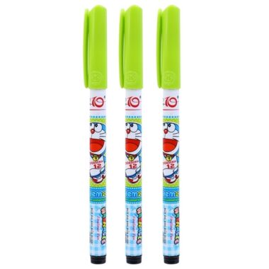 Vỉ 3 Bút Lông Kim Thiên Long Điểm 10 Doraemon FL-08/DO - Mực Đen