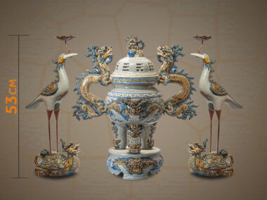 Bộ Đỉnh Cao H53 Men Rạn Cổ Bát Tràng