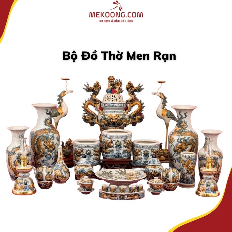 Bộ Đồ Thờ Men Rạn 