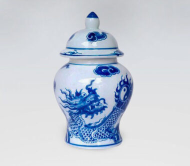 Chóe Thờ Trắng Xanh Hình Rồng Decal