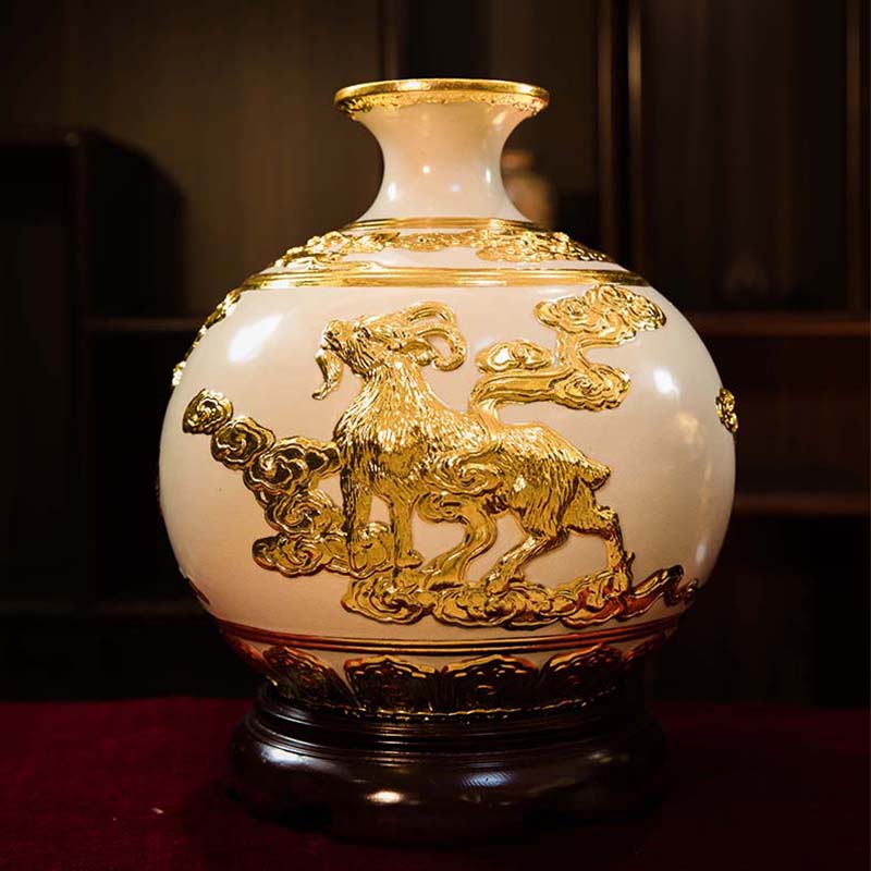 Lộc Linh Tam Hợp Hợi Mão Mùi Màu Trắng H50