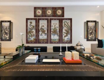 Tranh sứ Tứ Linh Long Lân Quy Phụng – Bát Tràng