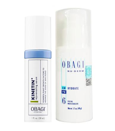 Combo Obagi hỗ trợ phục hồi da (Serum Kinetin và kem Facial Hydrate)