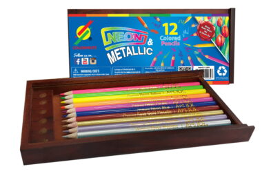 Hộp Gỗ 12 Cây Chì Metalic-Neon - Cp-12Mn