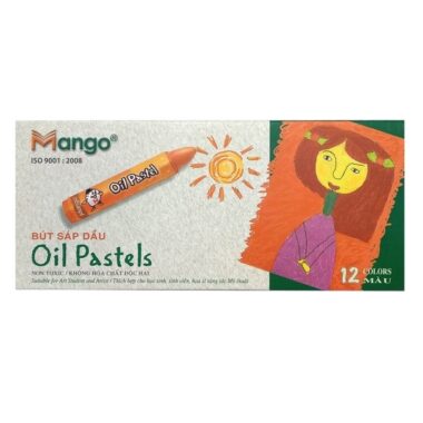 Viết Chì Sáp Dầu Mango 12 Màu (Lục Giác)