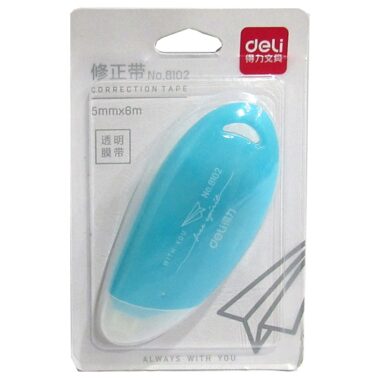 Xóa Kéo 5 mm x 6 m - Deli 8102 - Màu Xanh